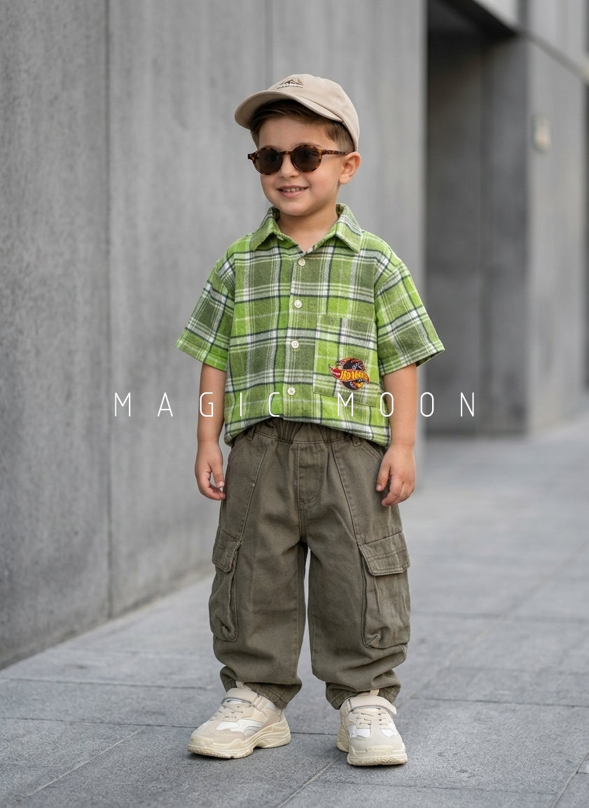 SHHS02 Boy's Half Sleeve Oversized Back Printed Shirt