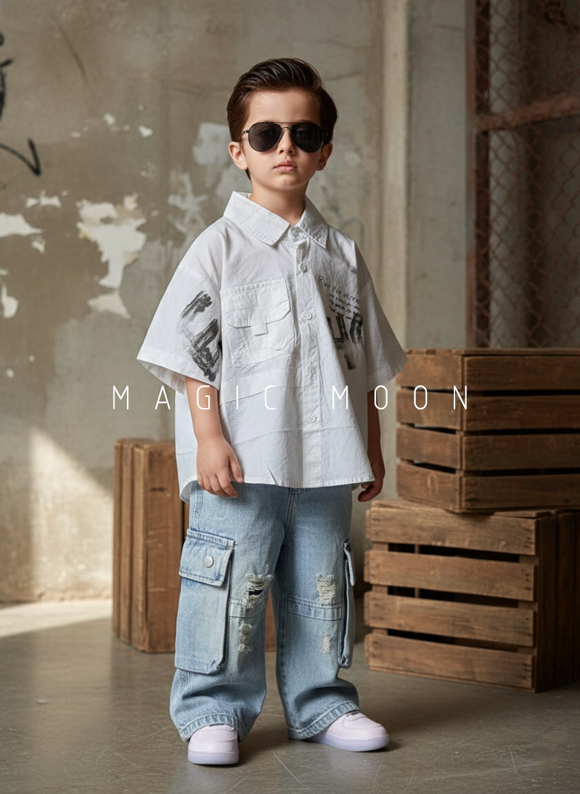 Unisex Half Sleeve Oversized Shirt