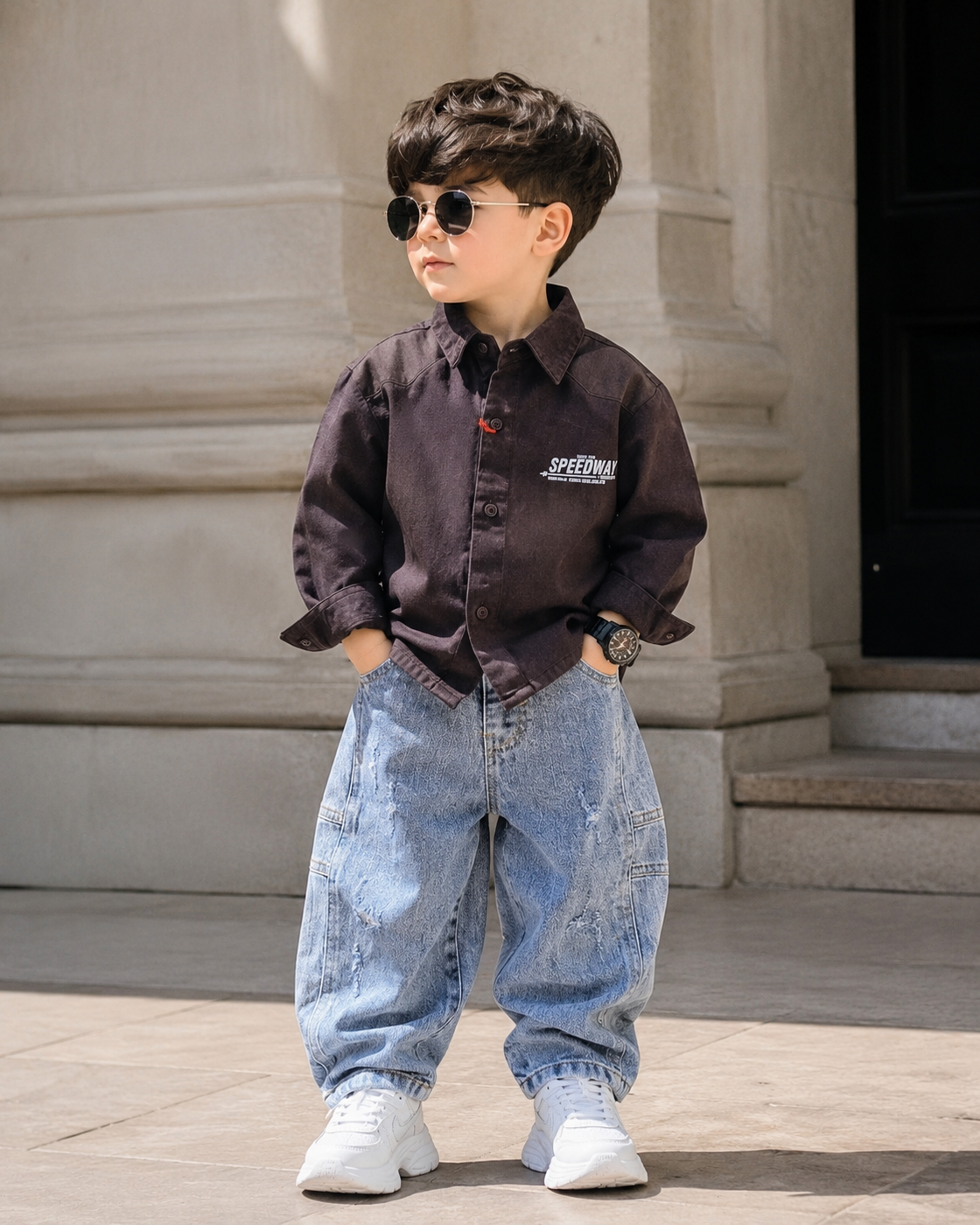 SHFS22 Boys Full Sleeve Oversized Shirt