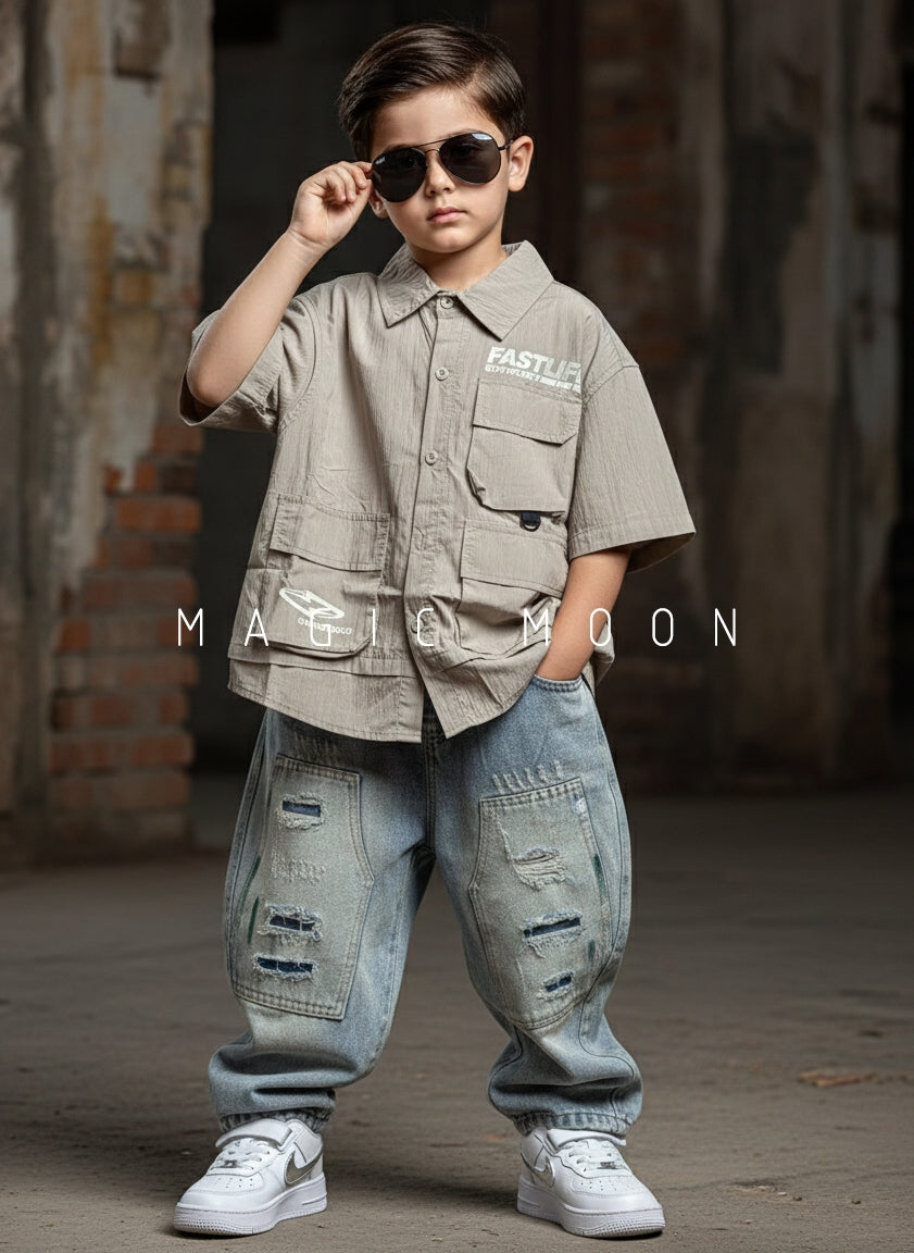 Unisex Half Sleeve Oversized Shirt