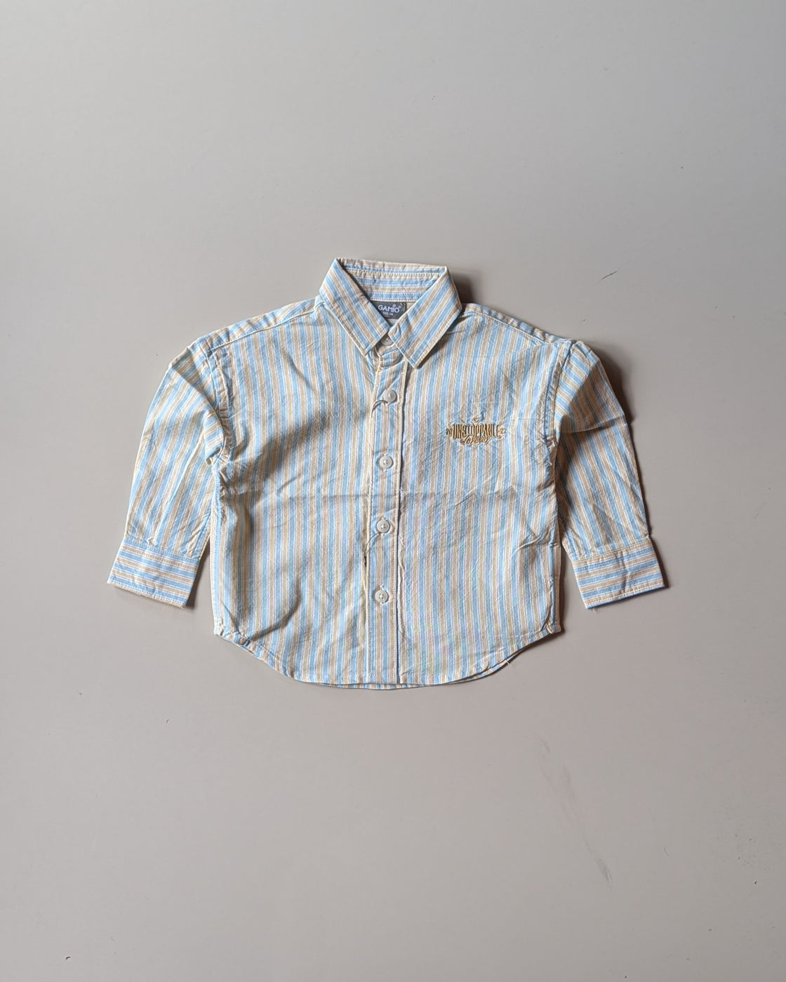 SHGMH03-02 Boys Full Sleeve Oversized Striped Shirt