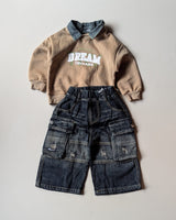 TSHCMB10 Unisex Full Sleeve Oversized Polo T Shirt and Super Baggy Jeans