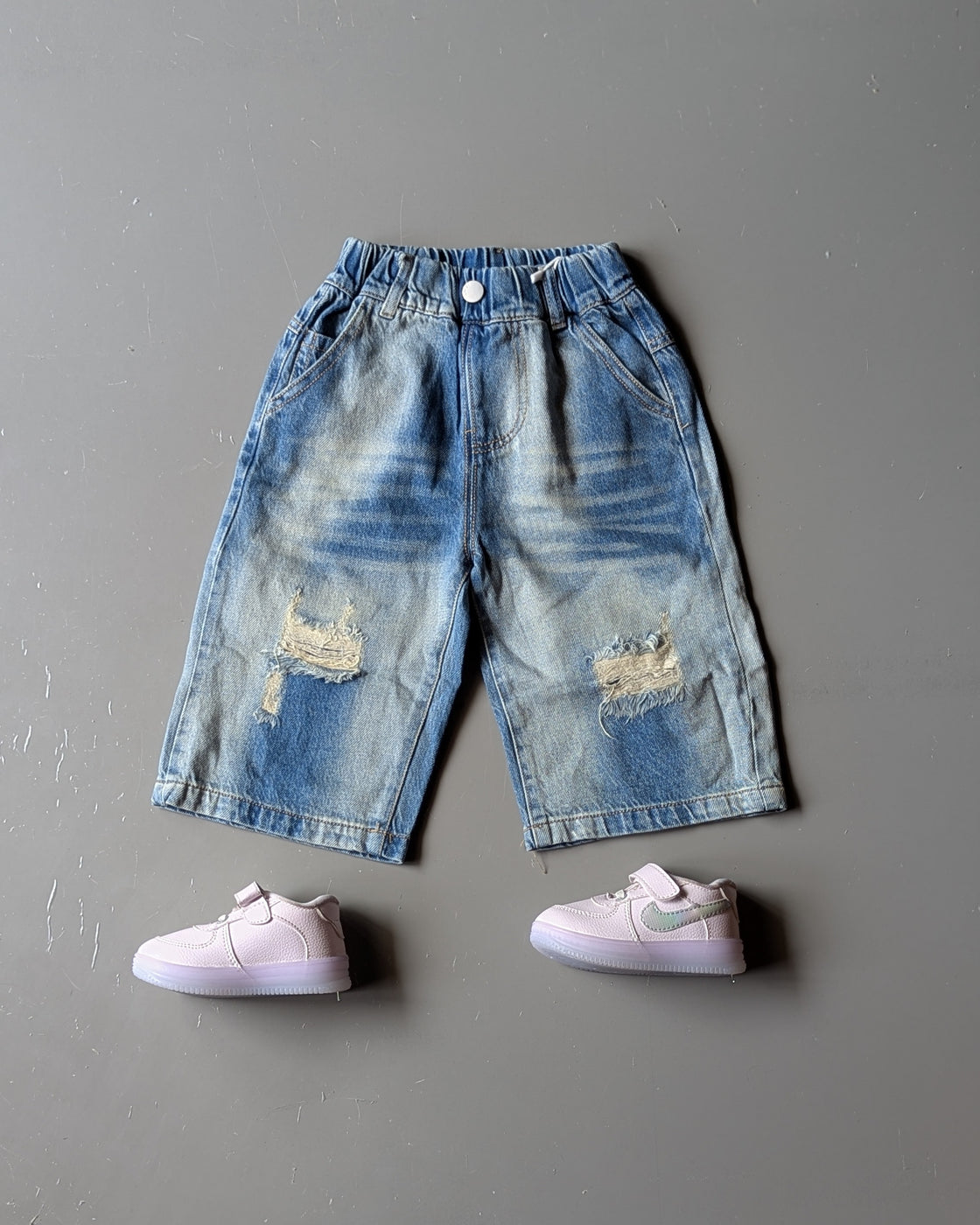 Unisex Distressed Wide Leg Jeans