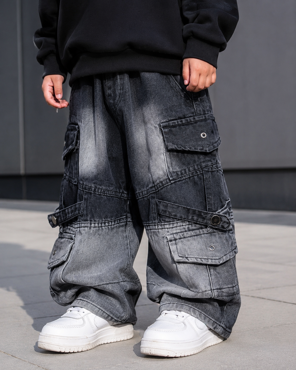 JNSIM114-01 Unisex Super Baggy Jeans