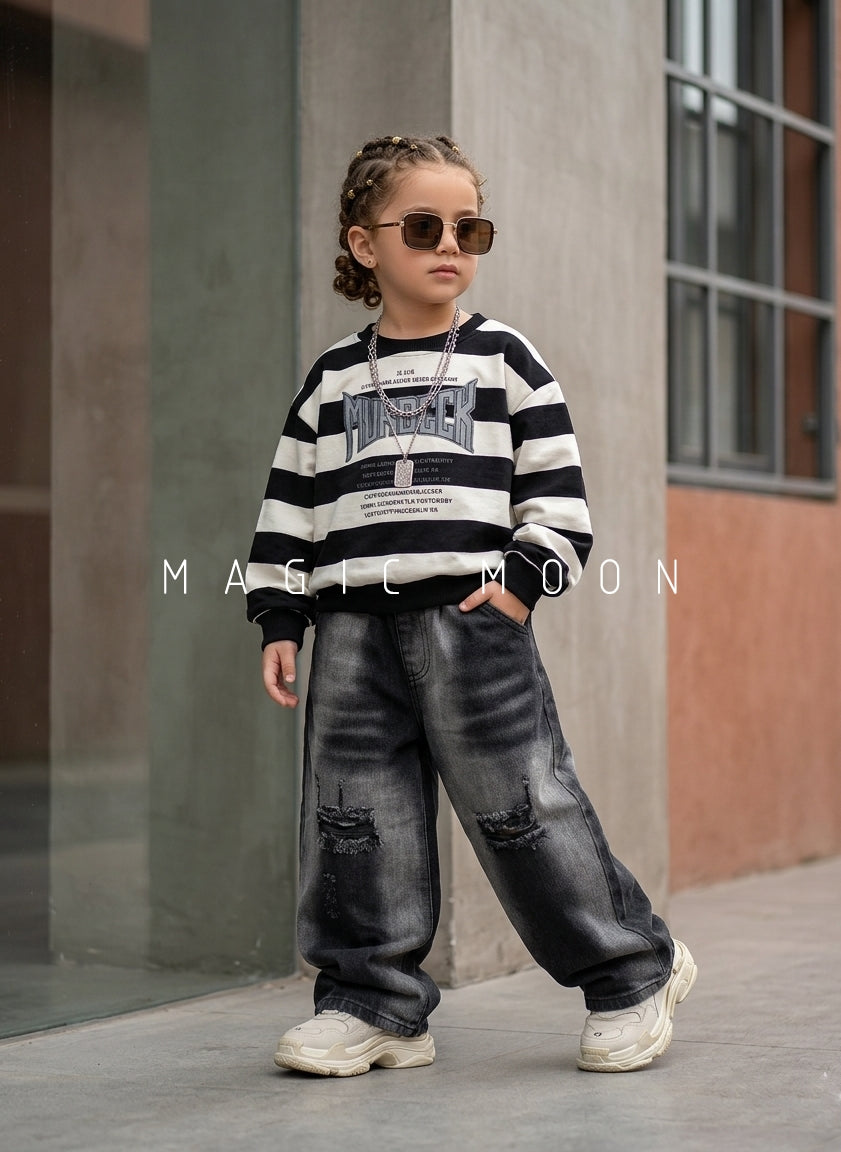 TSS01 Unisex Full Sleeve Oversized T Shirt with Chain