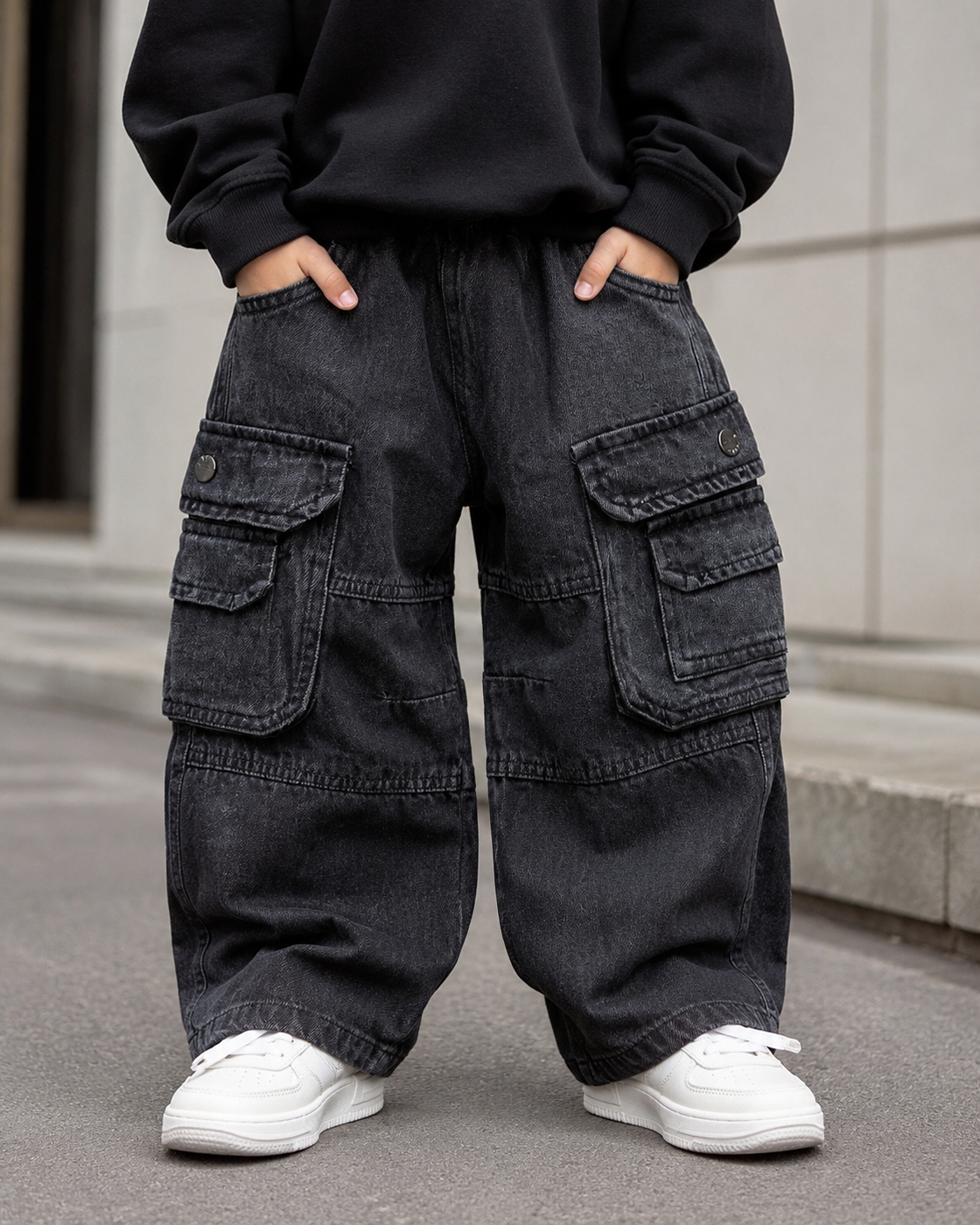 JNSIM115-02 Unisex Super Baggy Jeans