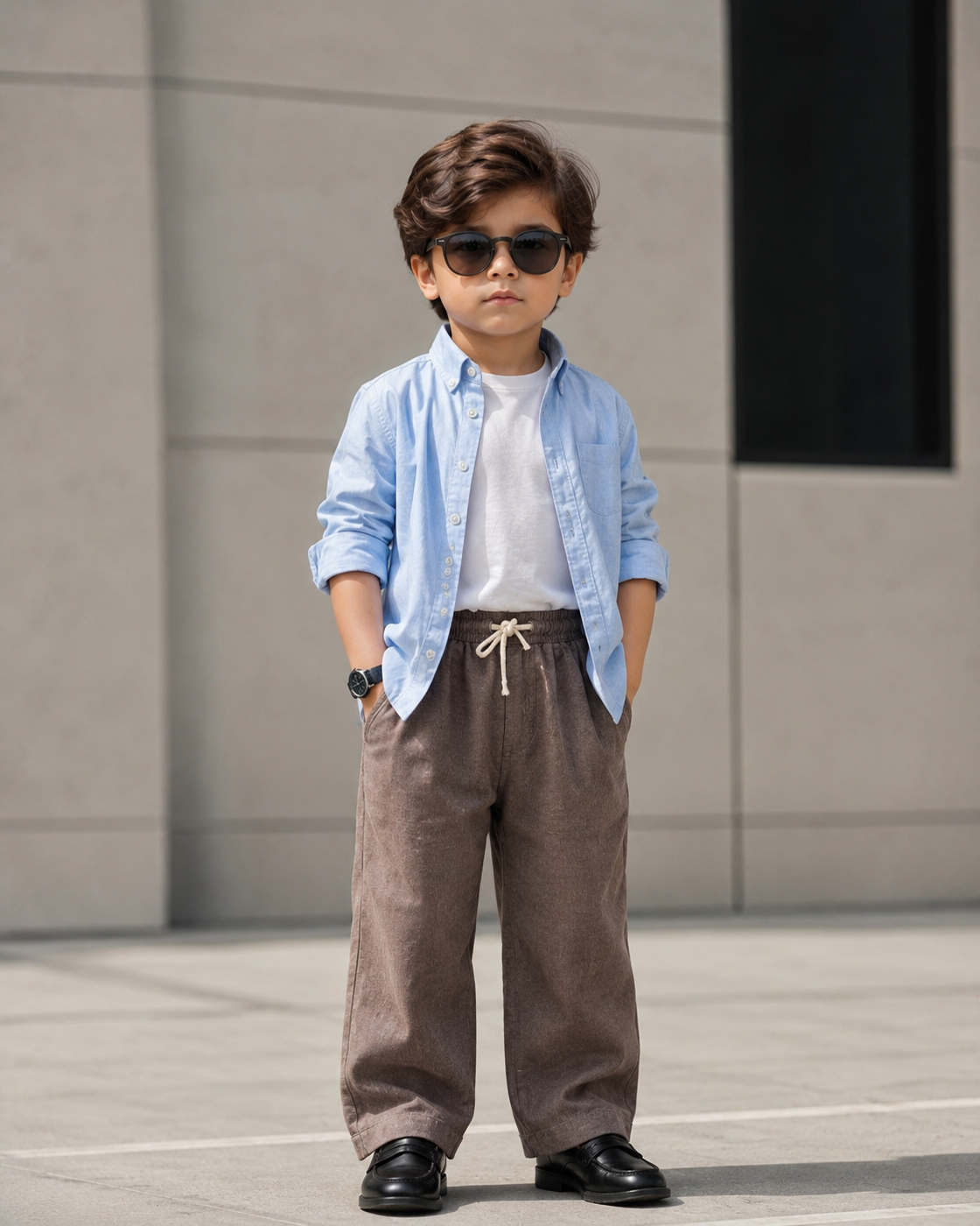 SHFS12 Boy's Full Sleeve Oversized Shirt