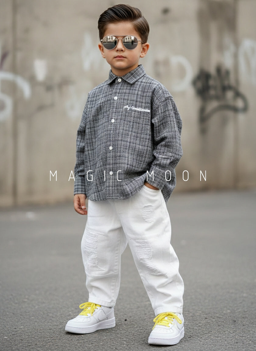 Boy's Full Sleeve Oversized Shirt