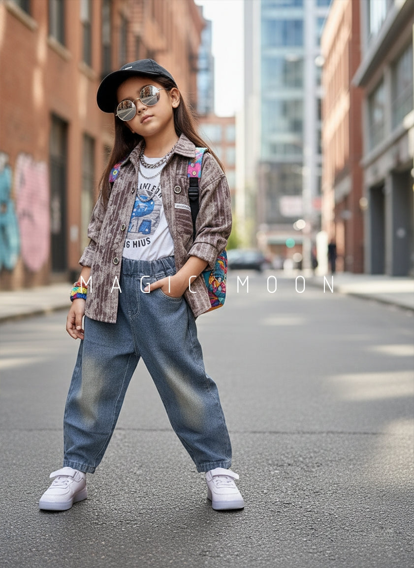 Unisex Full Sleeve Oversized Shirt,Inner T Shirt and Pant Set