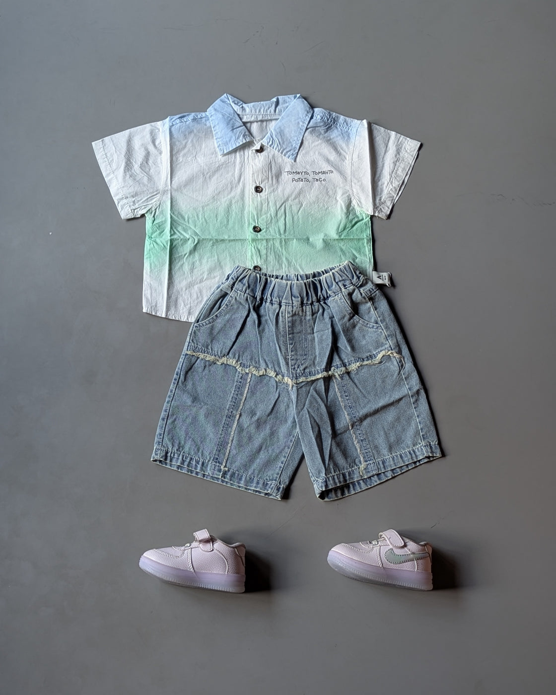 ST101 Unisex Half Sleeve Oversized Shirt with Shorts Set