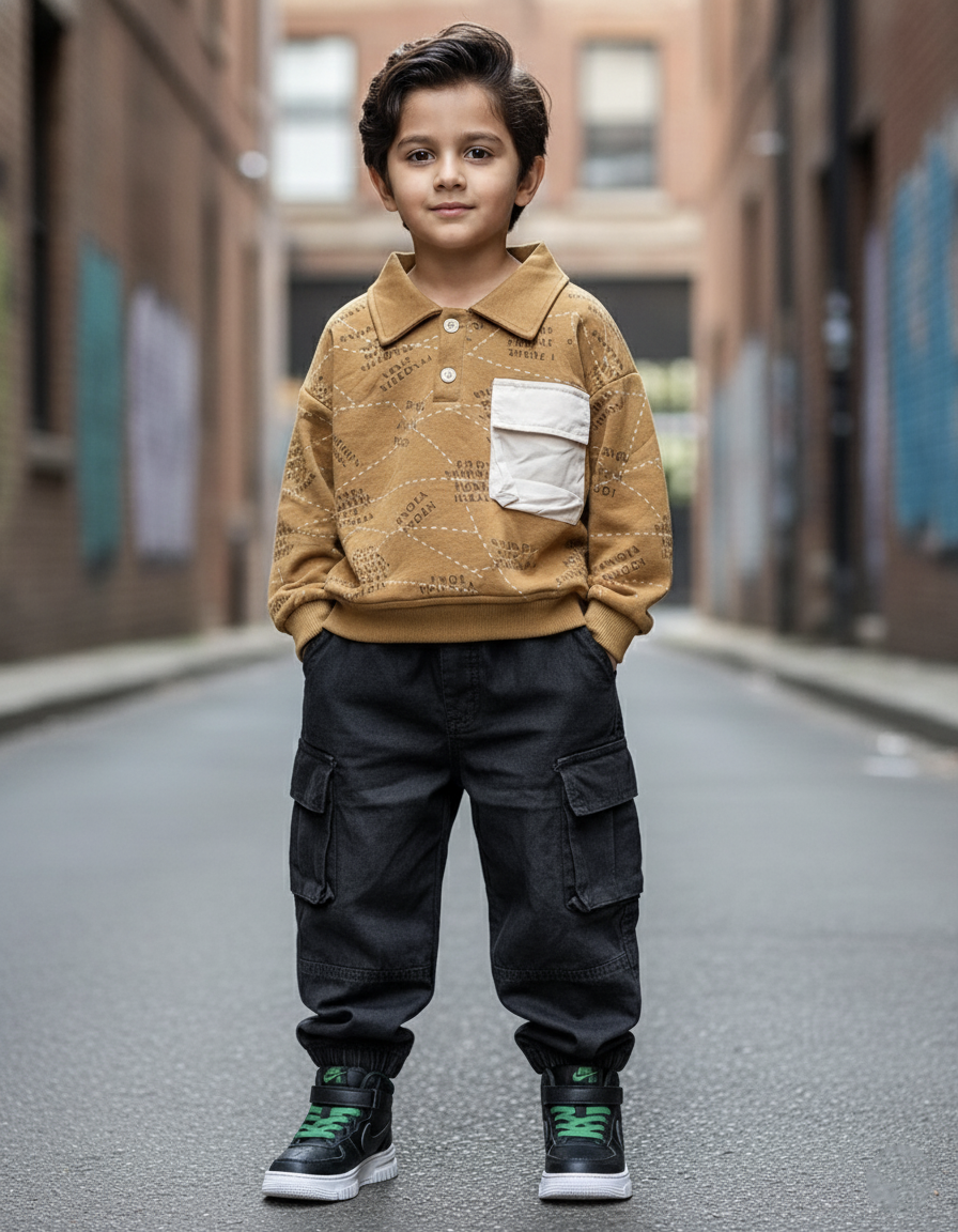 Unisex Full Sleeve Polo Neck T Shirt