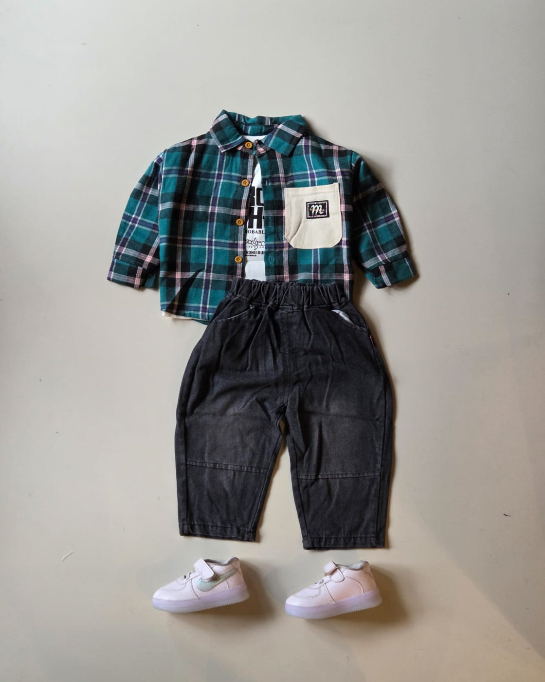 STIM109-05 Unisex Full Sleeve Oversized Shirt with Inner T Shirt and Pant Set