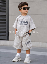 ST105 Unisex Half Sleeve Oversized T Shirt and Shorts Set