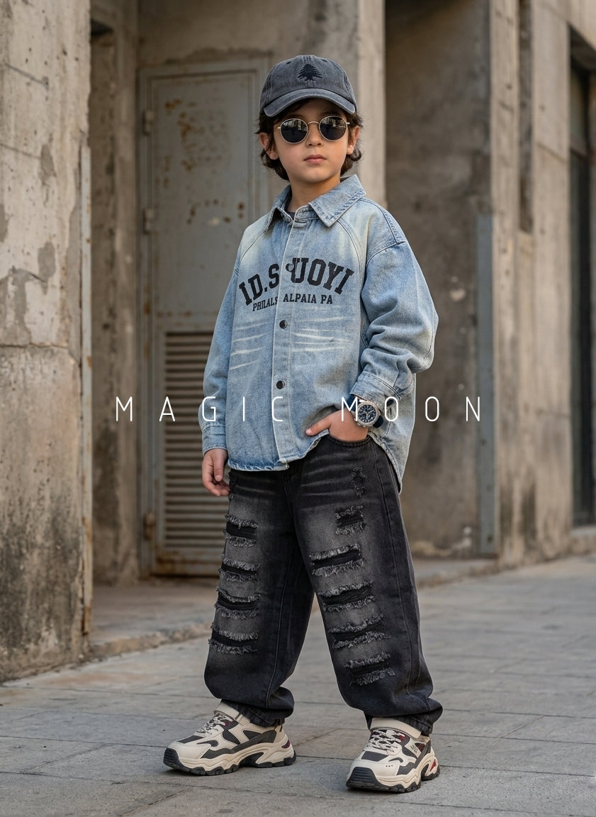 SHFB01 Unisex Full Sleeve Oversized Denim Shirt