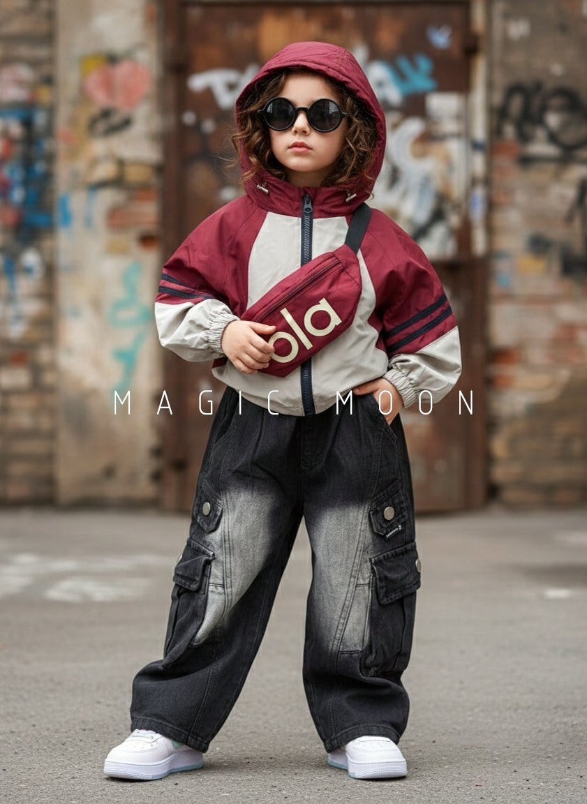 Unisex Full Sleeve Oversized Hooded Jacket with Bag