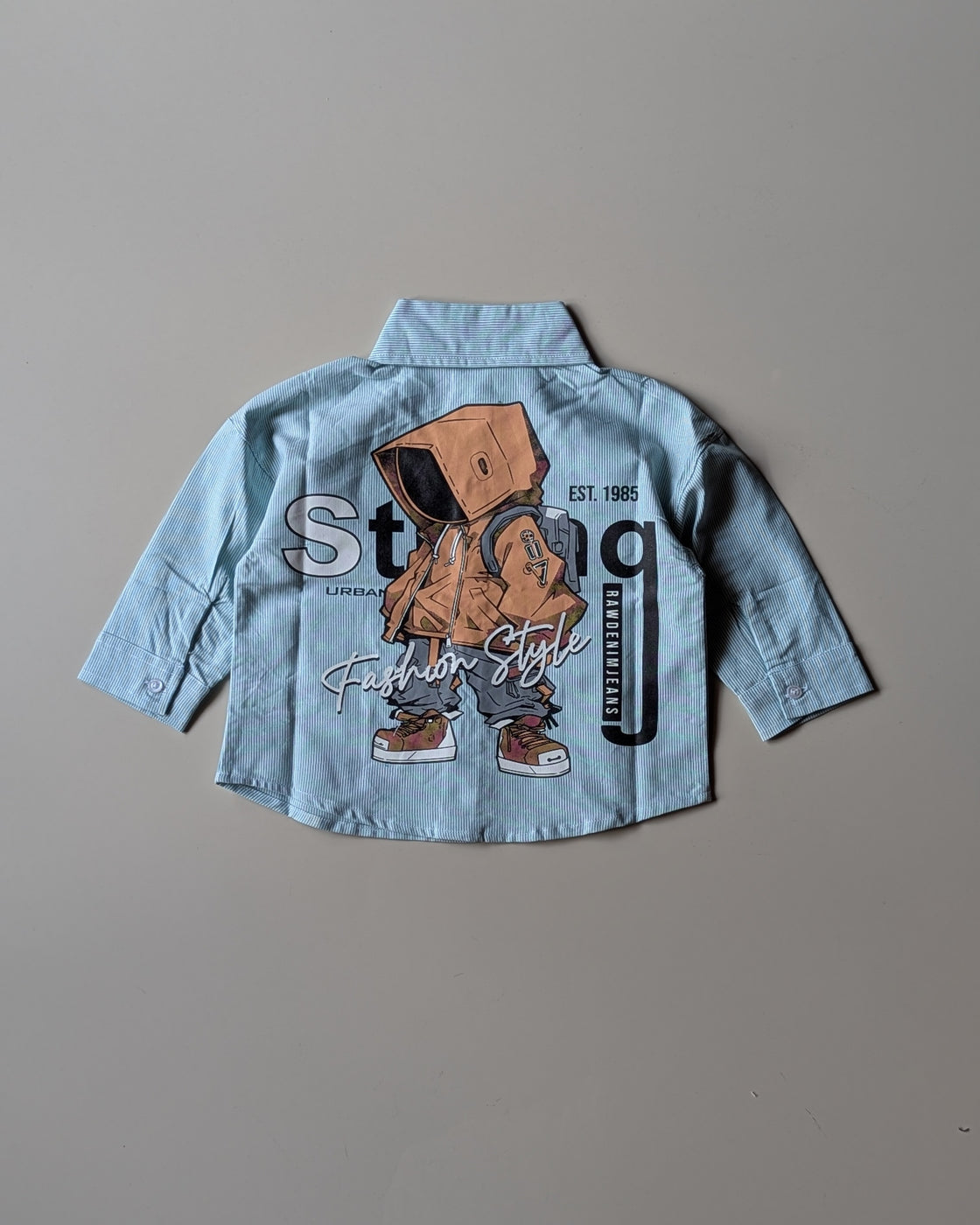 SHFS16 Boy's Full Sleeve Oversized Back Printed Shirt