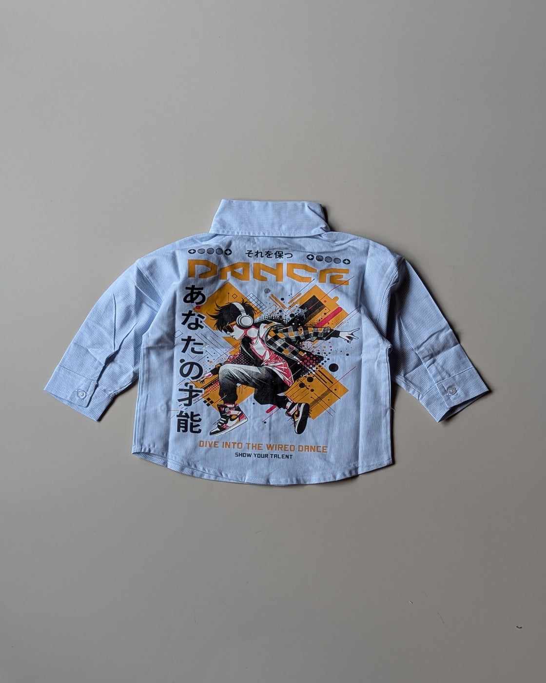SHFS16 Boy's Full Sleeve Oversized Back Printed Shirt