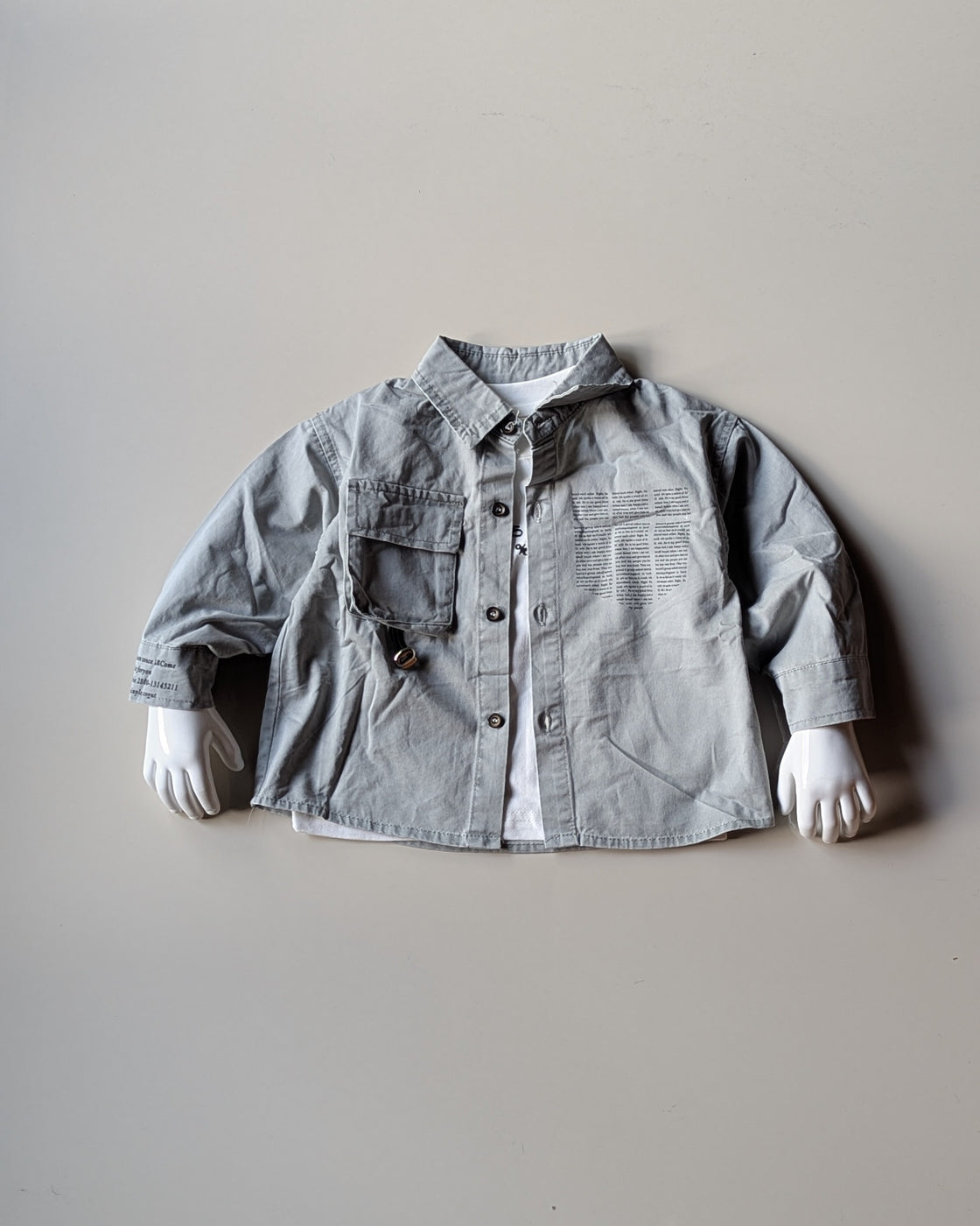 JKT02 Unisex Full Sleeve Oversized Shirt with Inner T Shirt