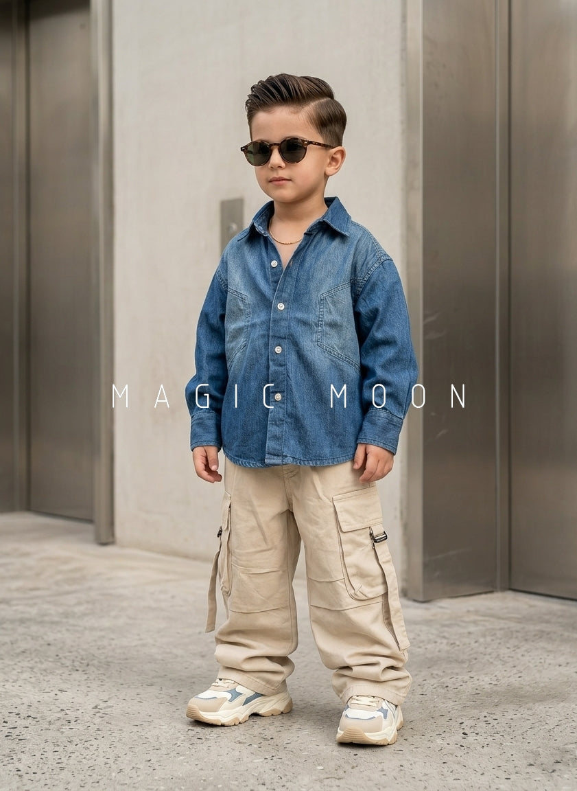 SHFS04 Boy's Full Sleeve Oversized Shirt