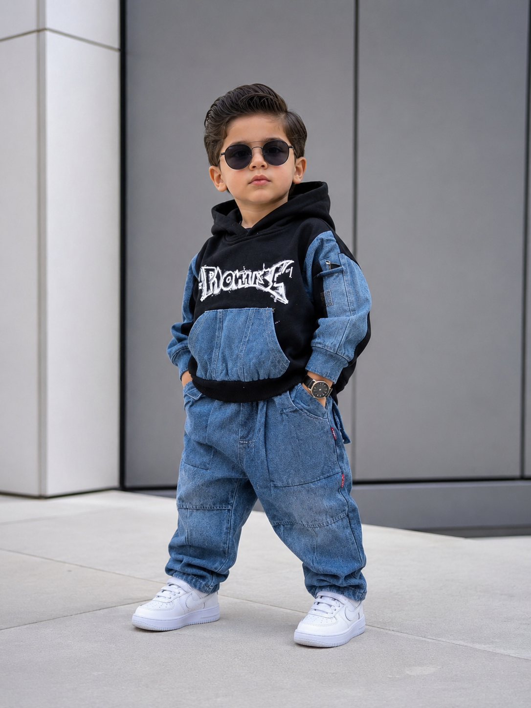 ST106 Unisex Full Sleeve Oversized Hooded T Shirt and Pant Set
