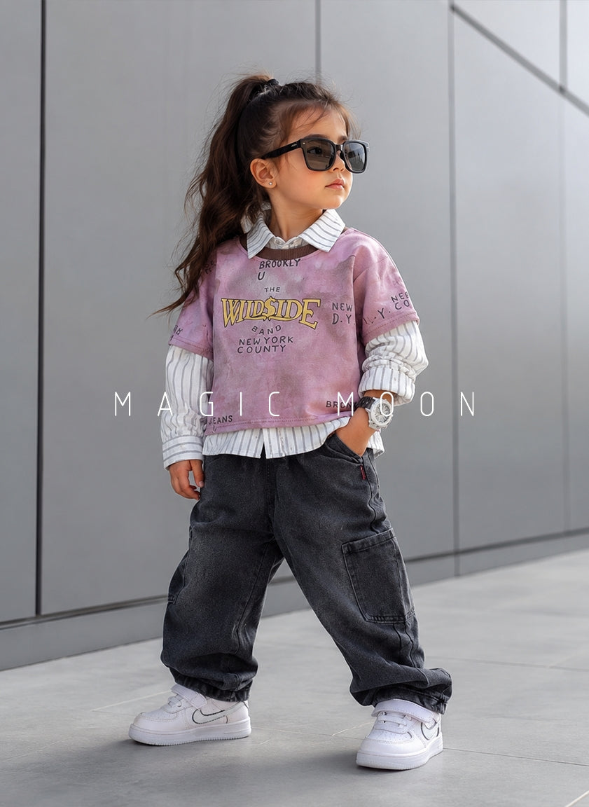 ST104 Unisex Full Sleeve Oversized Shirt Vest and Pant Set
