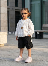 GTP01 Girl's Full Sleeve Oversized Top with Attached Chain
