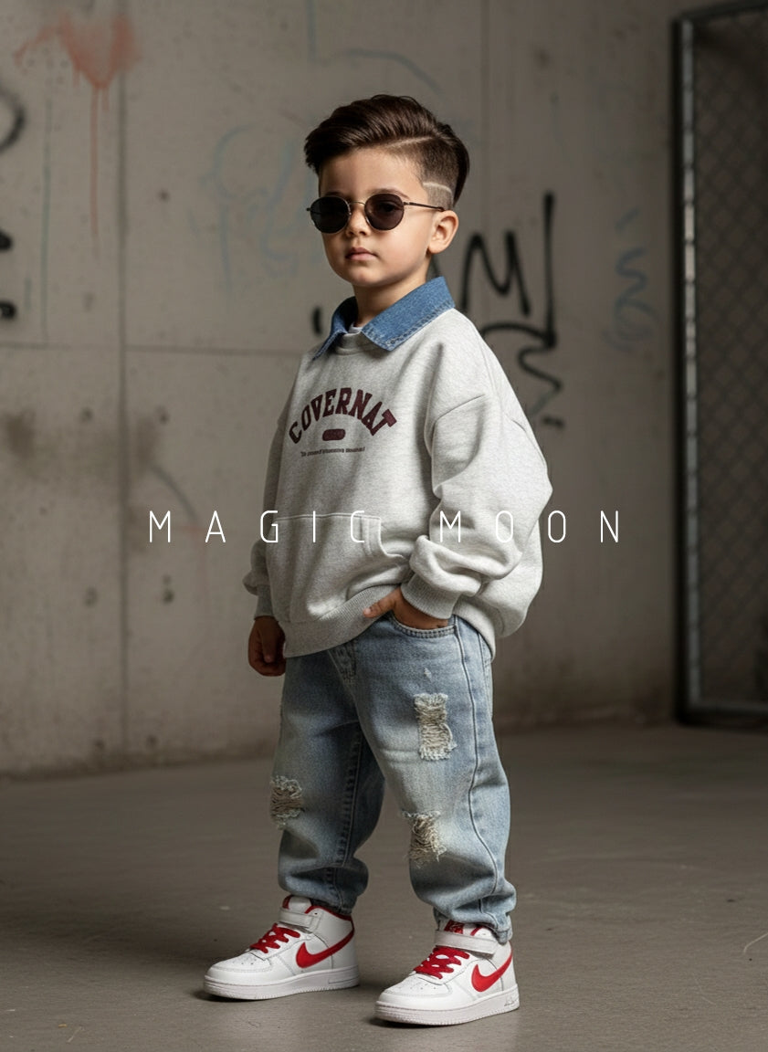 Unisex Full Sleeve Oversized Polo T Shirt