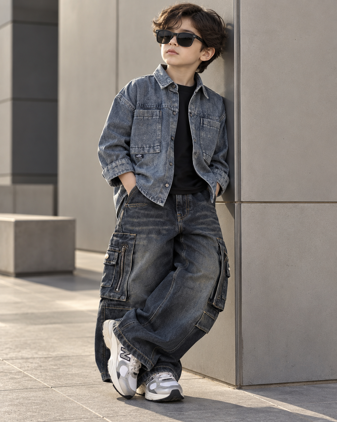 SHIMT13-03 Unisex Full Sleeve Oversized Denim Shirt