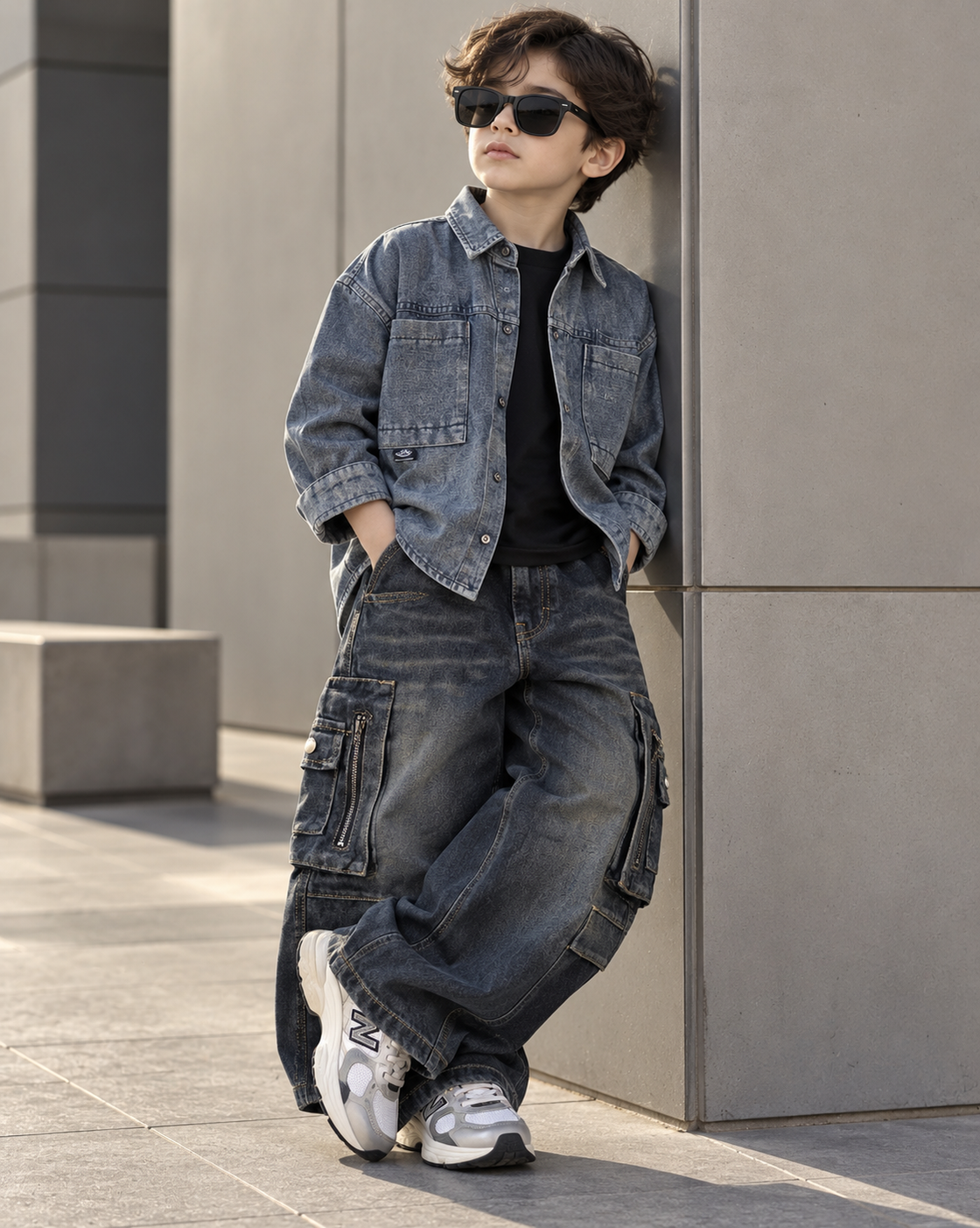 SHIMT13-03 Unisex Full Sleeve Oversized Denim Shirt