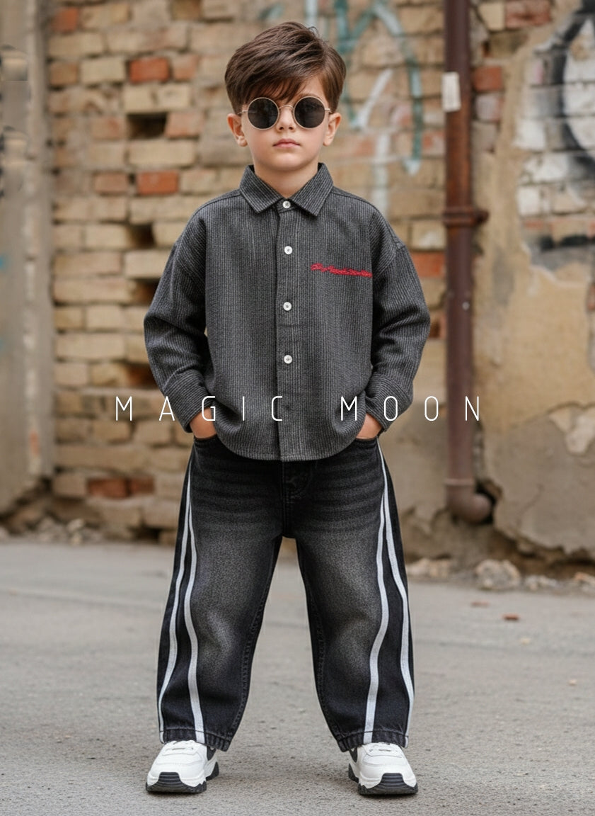 Boy's Full Sleeve Oversized Shirt