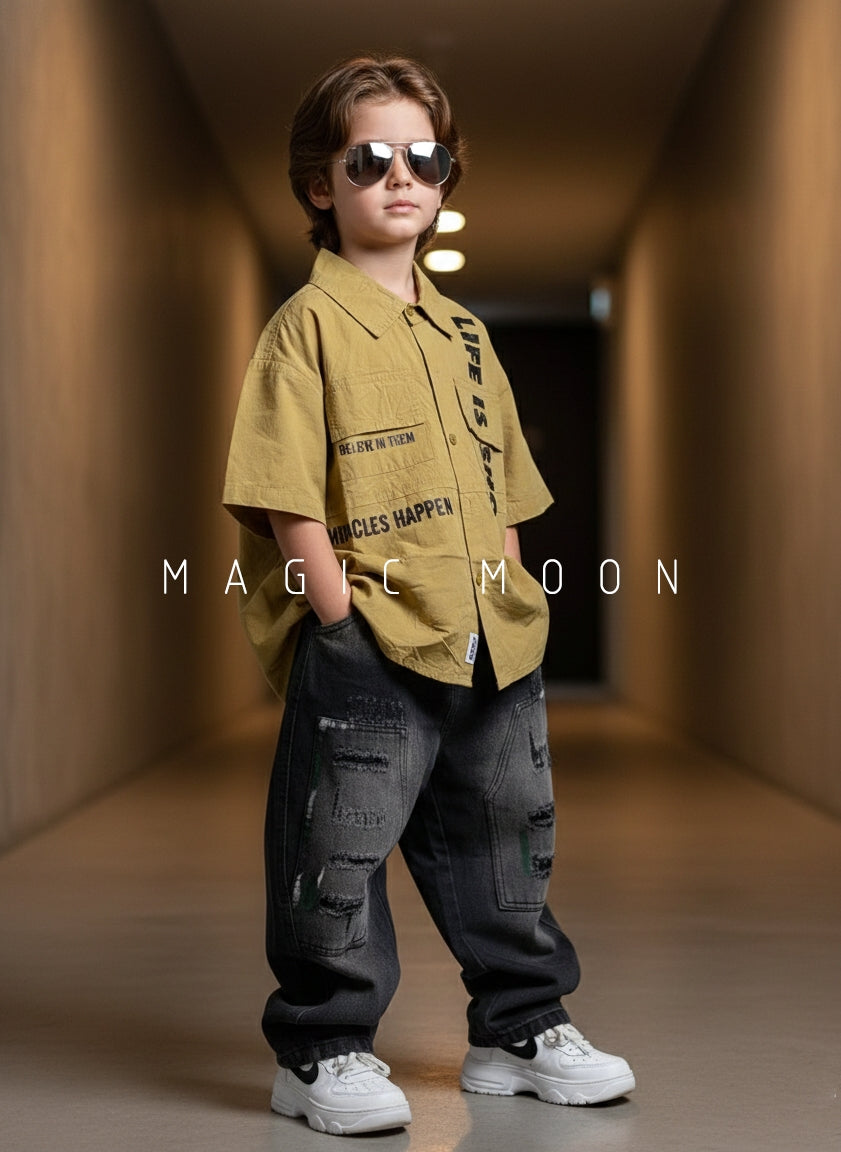 Unisex Half Sleeve Oversized Shirt