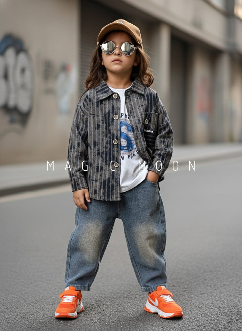 Unisex Full Sleeve Oversized Shirt, Inner T Shirt and Pant Set