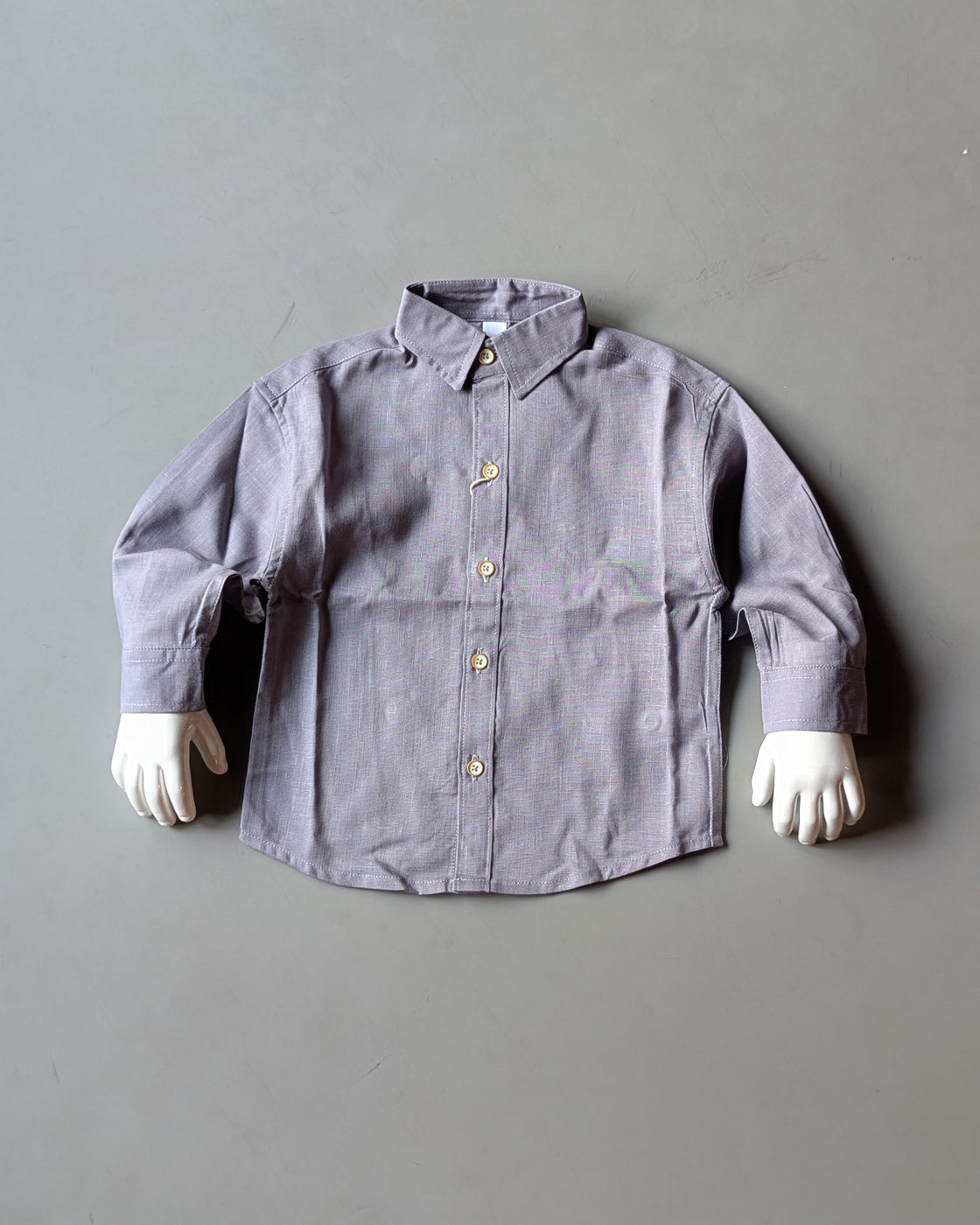 SHFS08 Boy's Full Sleeve Oversized Solid Colour Shirt