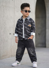 ST104 Unisex Full Sleeve Oversized Jacket Inner T Shirt and Pant Set