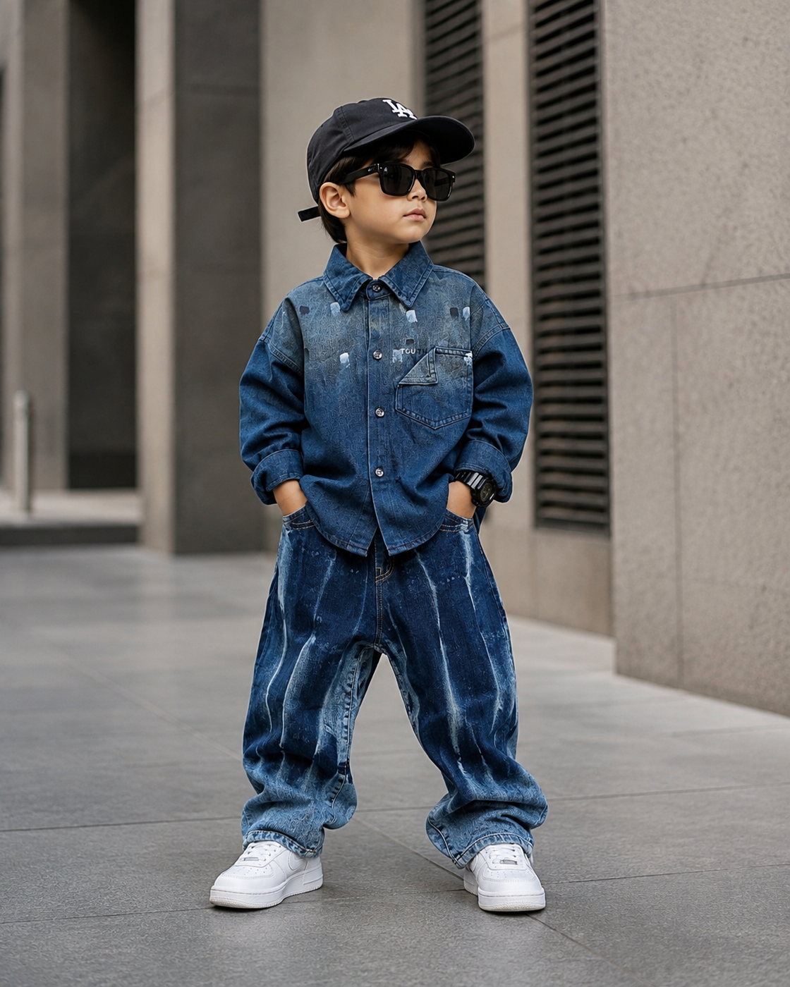 SHFB05 Unisex Full Sleeve Oversized Denim Shirt