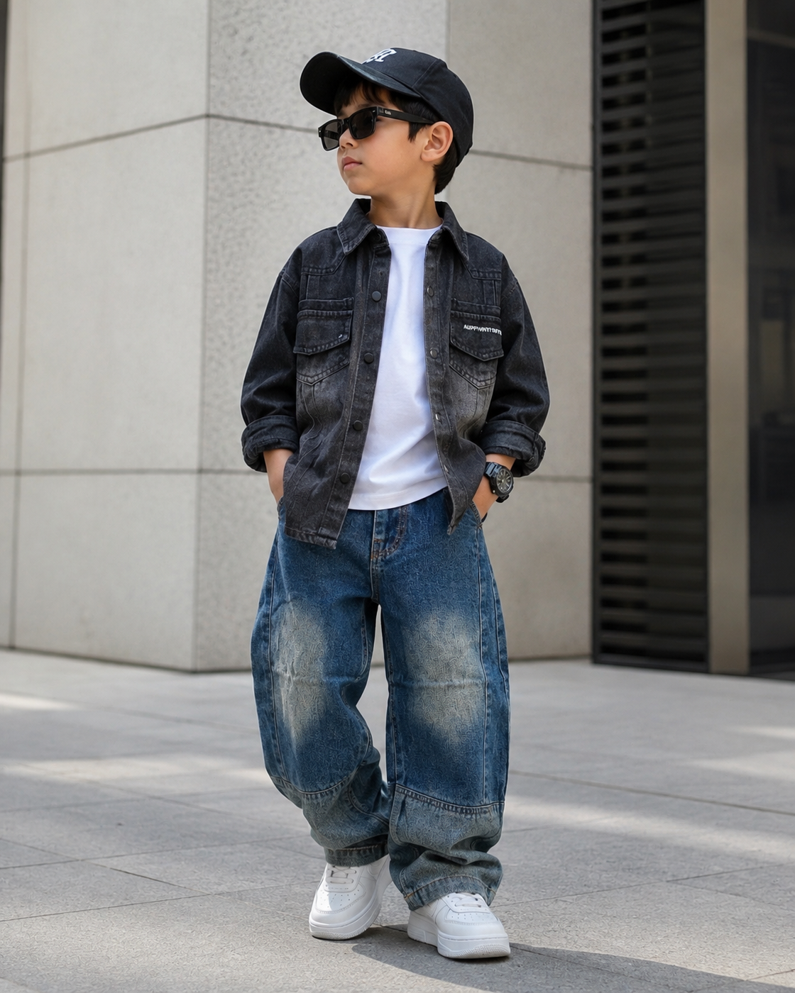 SHFB05 Unisex Full Sleeve Oversized Denim Shirt