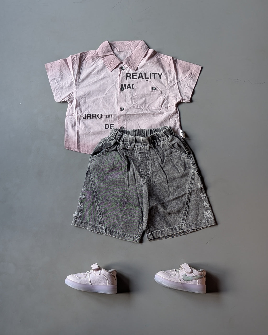 ST101 Unisex Half Sleeve Oversized Shirt with Shorts Set