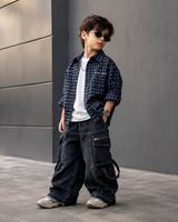 SHIMV2-01 Unisex Full Sleeve Oversized Check Shirt