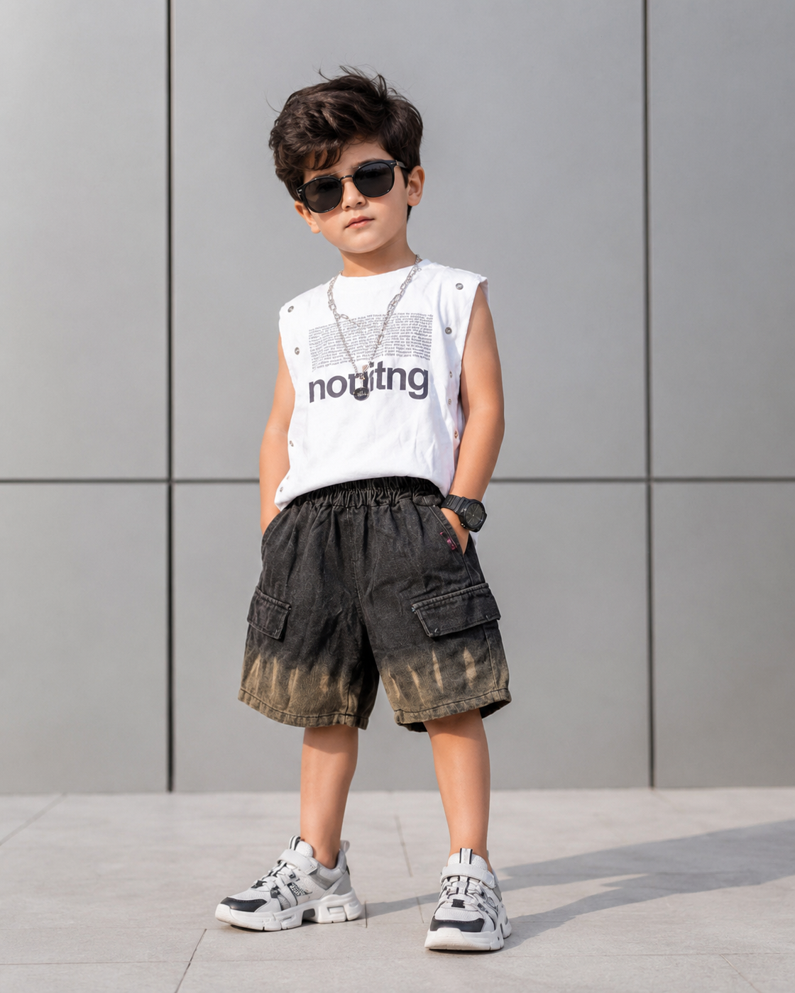 ST107 Unisex Sleeveless T Shirt and Shorts Set