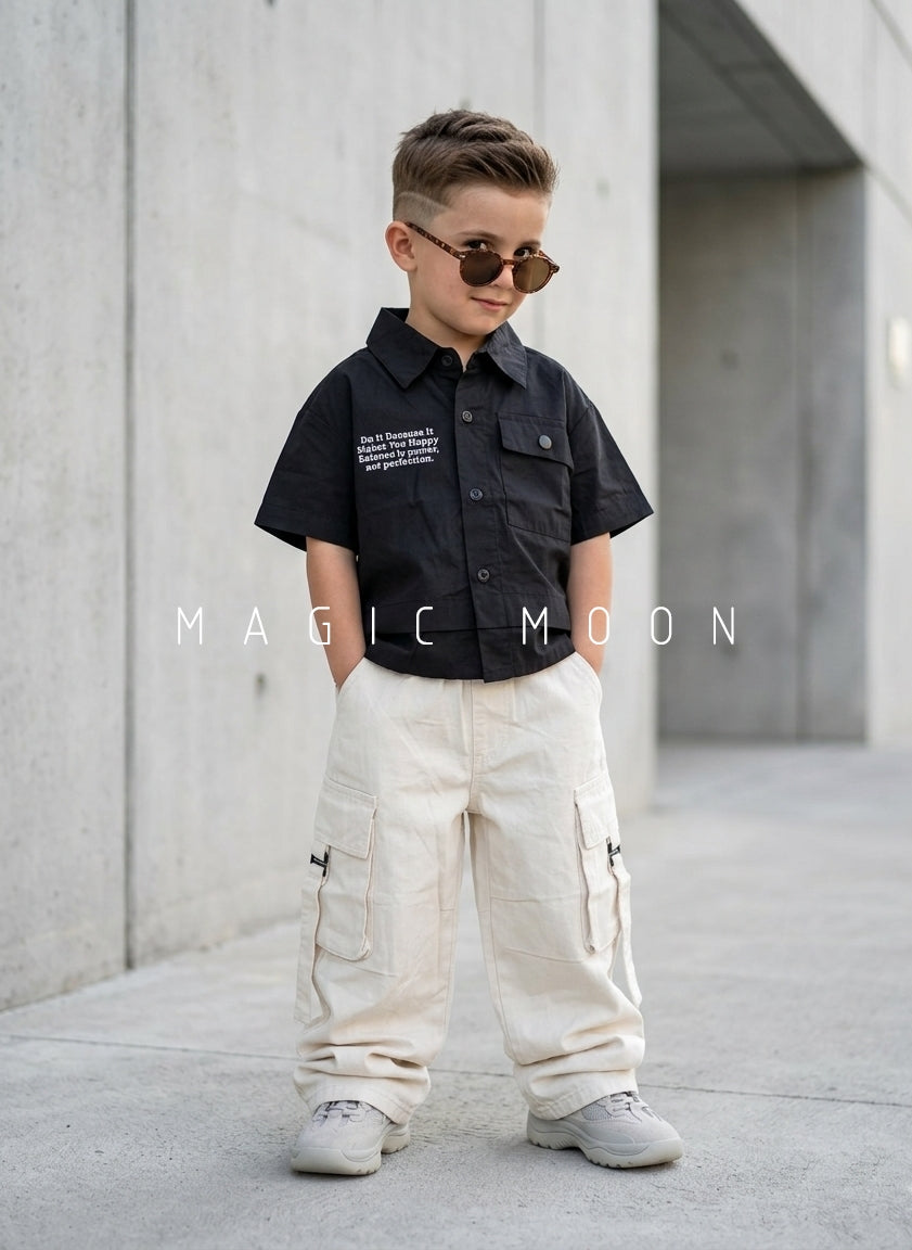 SHHS01 Boy's Half Sleeve Oversized Shirt