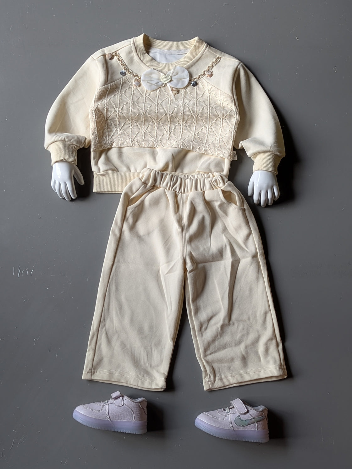 Girl's Full Sleeve T Shirt and Wide Leg Pant Set