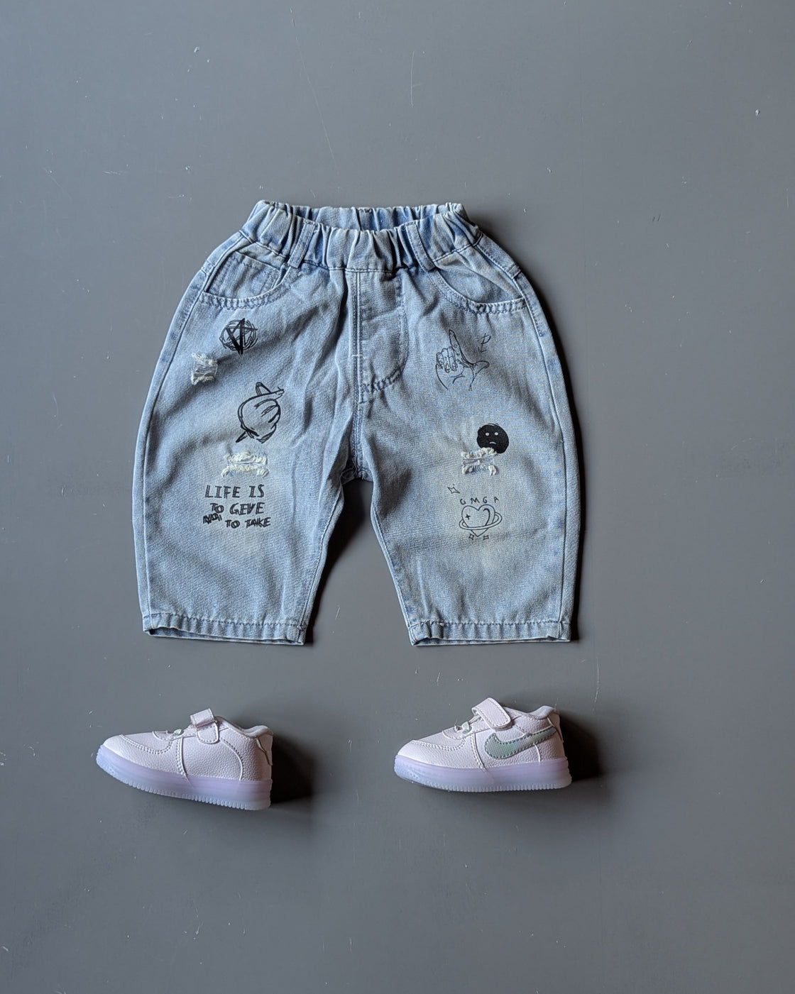 Unisex Knee Length Denim Shorts