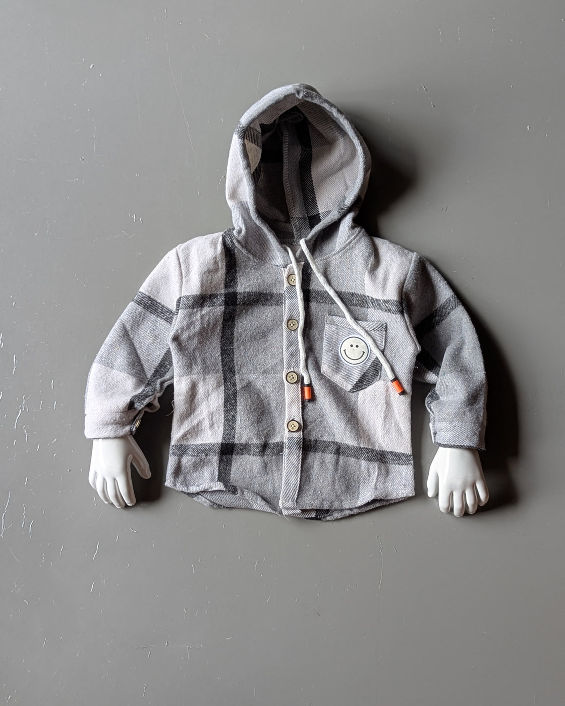 Unisex Check Hooded Shirt