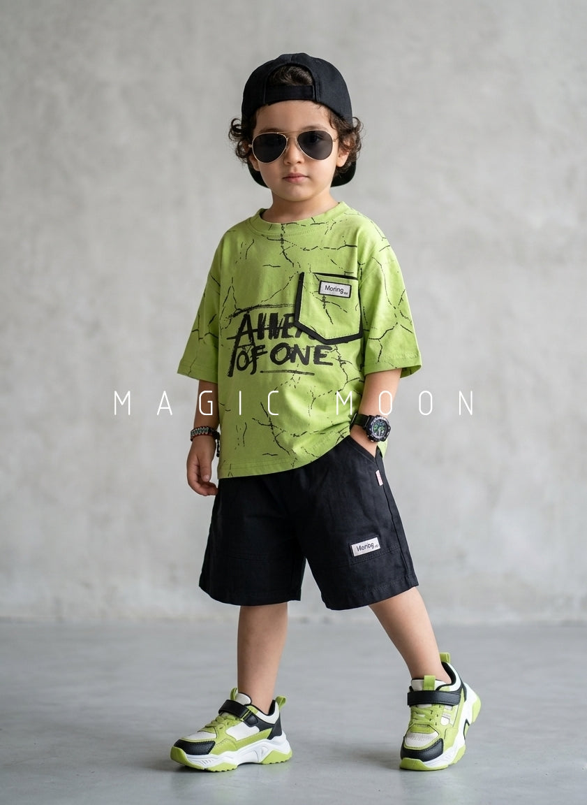 ST103 Unisex Half Sleeve Oversized T Shirt with Shorts Set