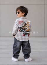 SHFS15 Boy's Full Sleeve Oversized Back Printed Shirt