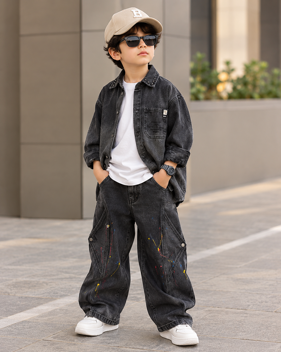 SHFB05 Unisex Full Sleeve Oversized Denim Shirt