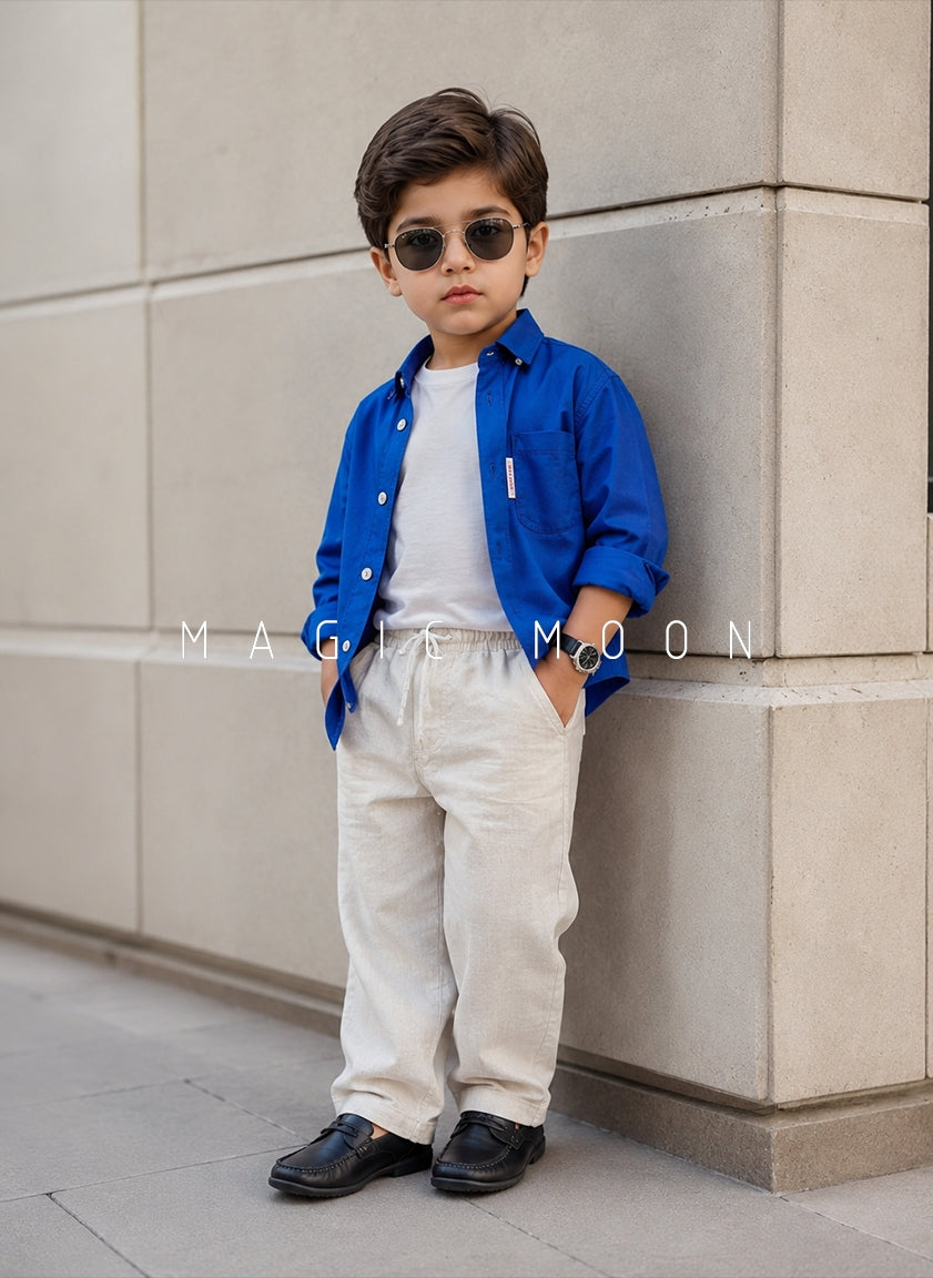 SHFS12 Boy's Full Sleeve Oversized Shirt