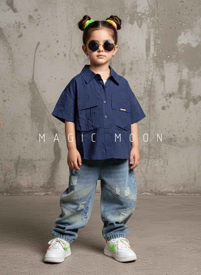 Unisex Half Sleeve Oversized Shirt