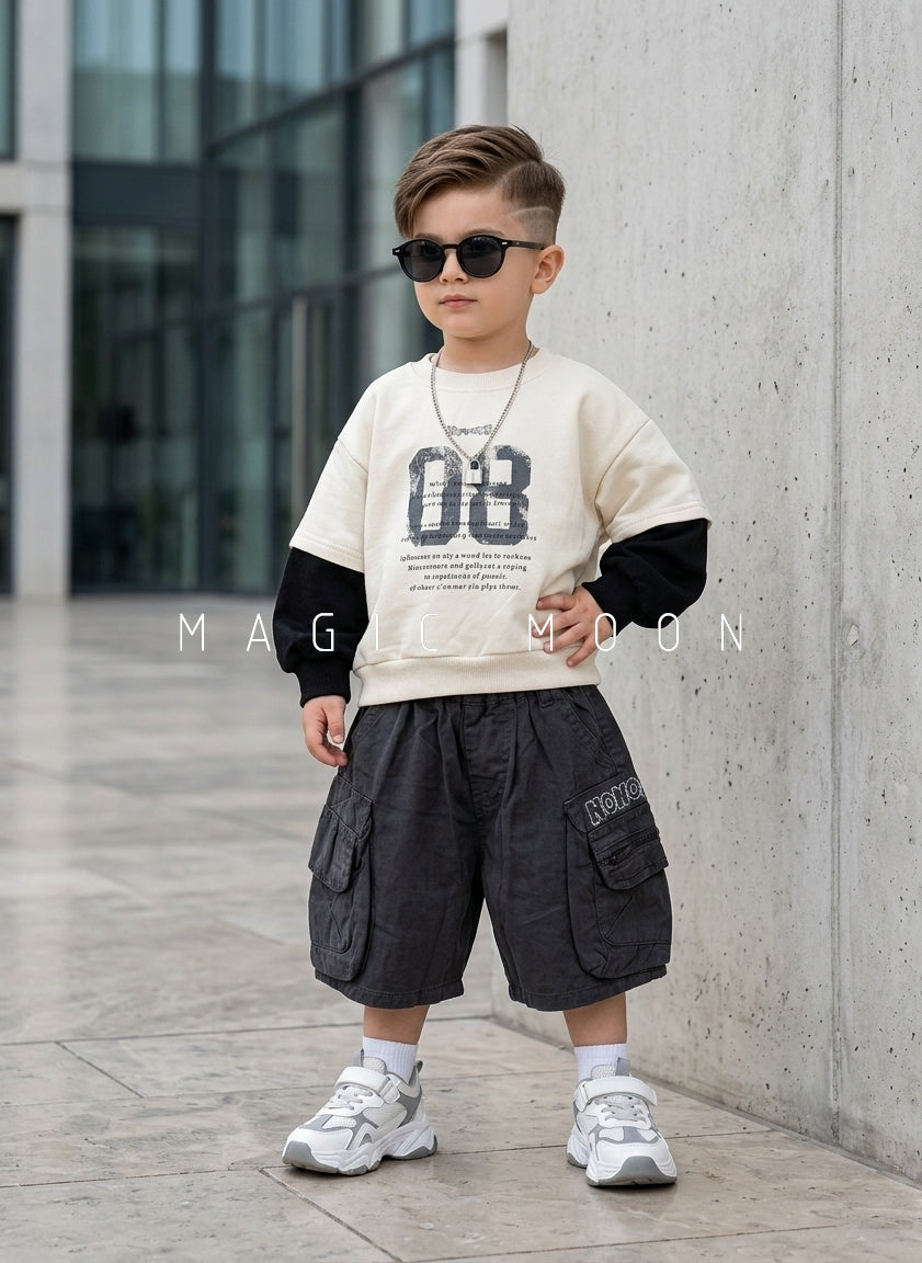 TSS03 Unisex Full Layered Sleeve Oversized T Shirt