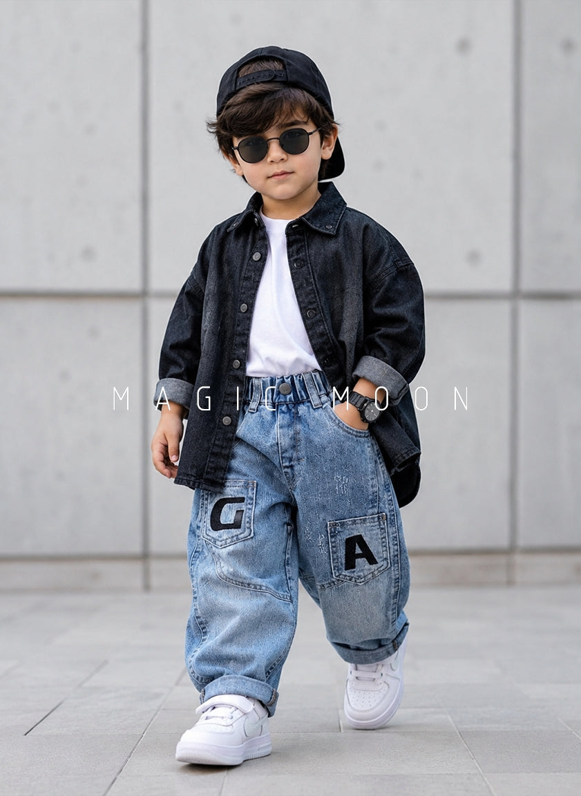 SHFS14 Boy's Full Sleeve Oversized Shirt